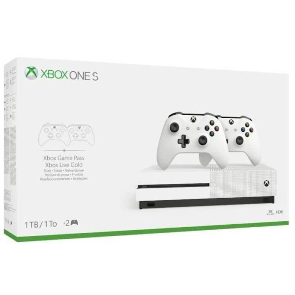 Xbox One S 1To 2 manettes +Crash Team Racing Nitro Fueled Jeu + Forza Horizon 4 Jeu Xbox One